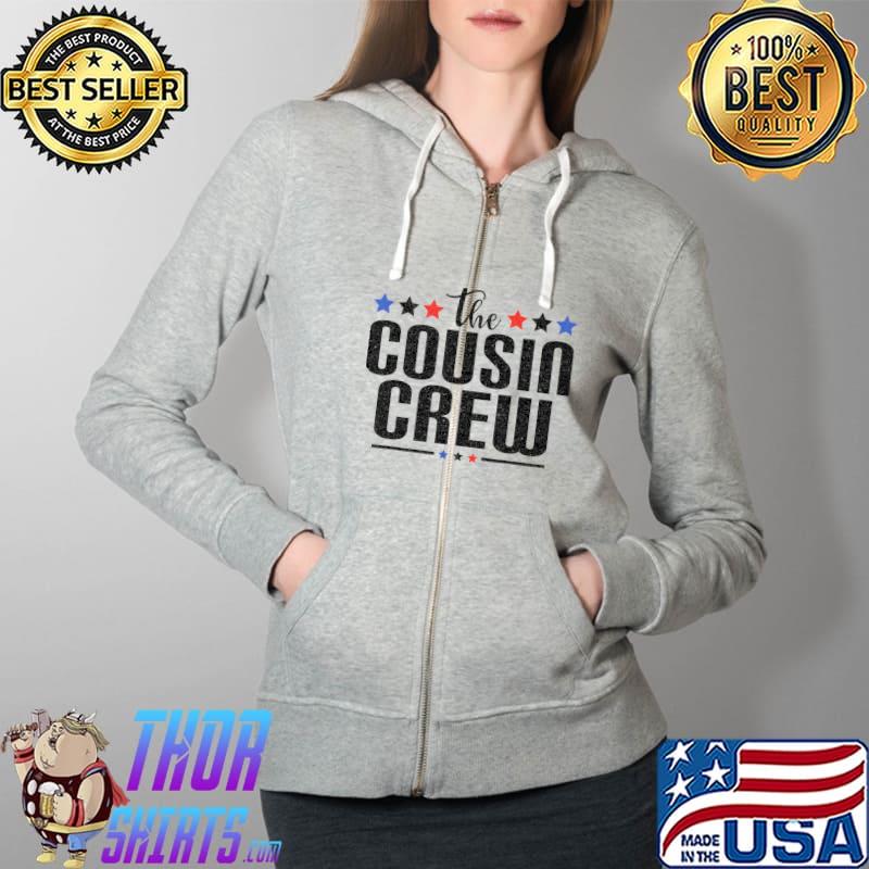 The Cousin Crew 4th of July Patriotic American Flag T-Shirt Full Zip Hooded