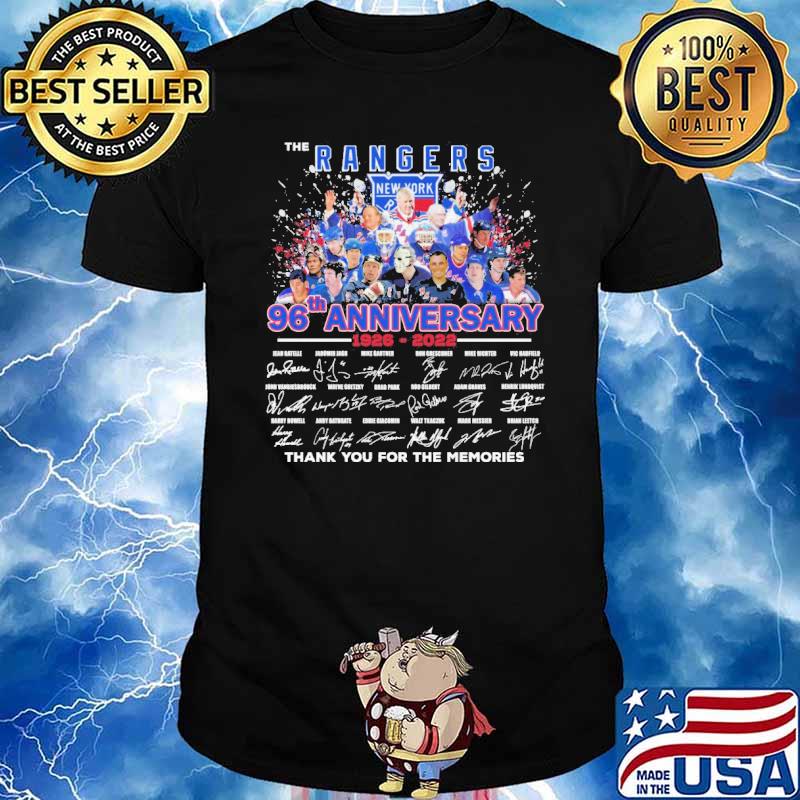 The rangers new york 96th anniversary thank for memories signatures shirt