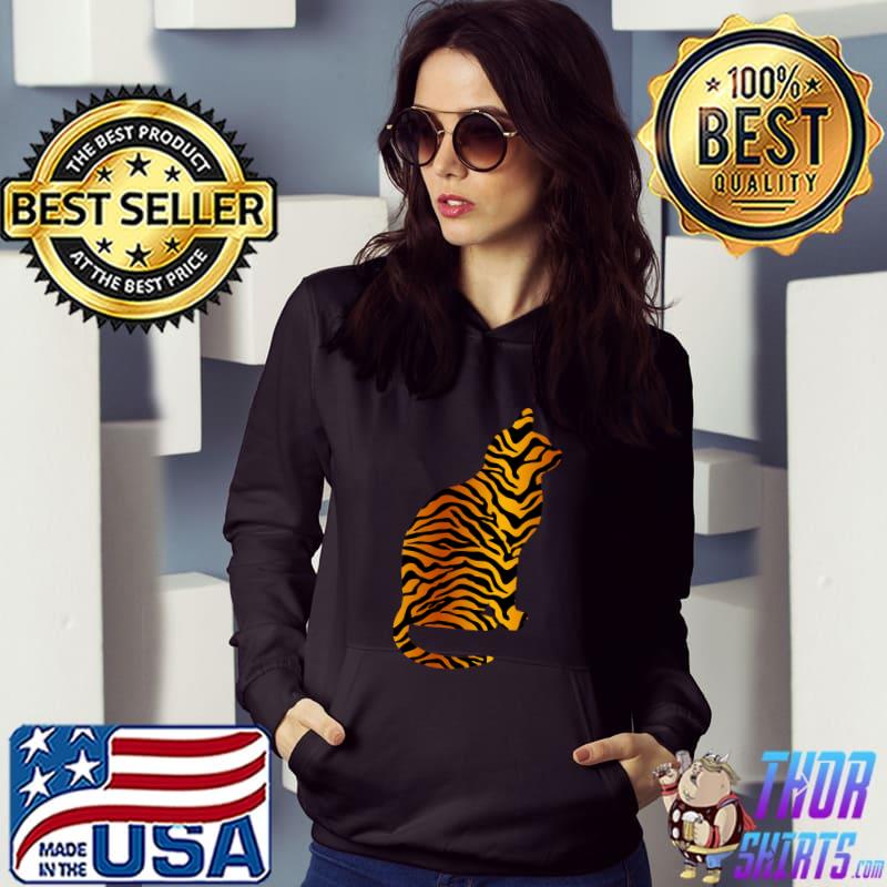 Tiger stripe Cat T-Shirt Hoodie