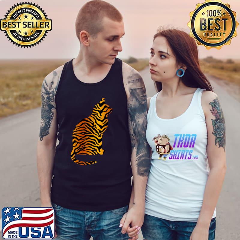 Tiger stripe Cat T-Shirt Tank Top