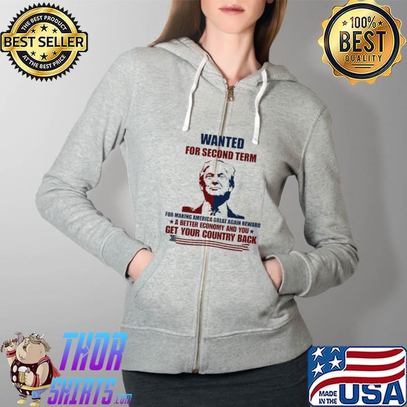 Wanted For econd Term Trump Shirt Full Zip Hooded