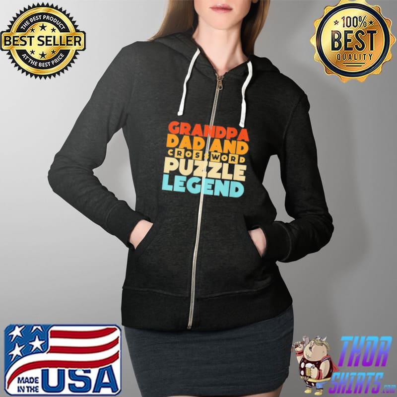 Womens grandpa dad and crossword puzzle legend s Full Zip Hooded