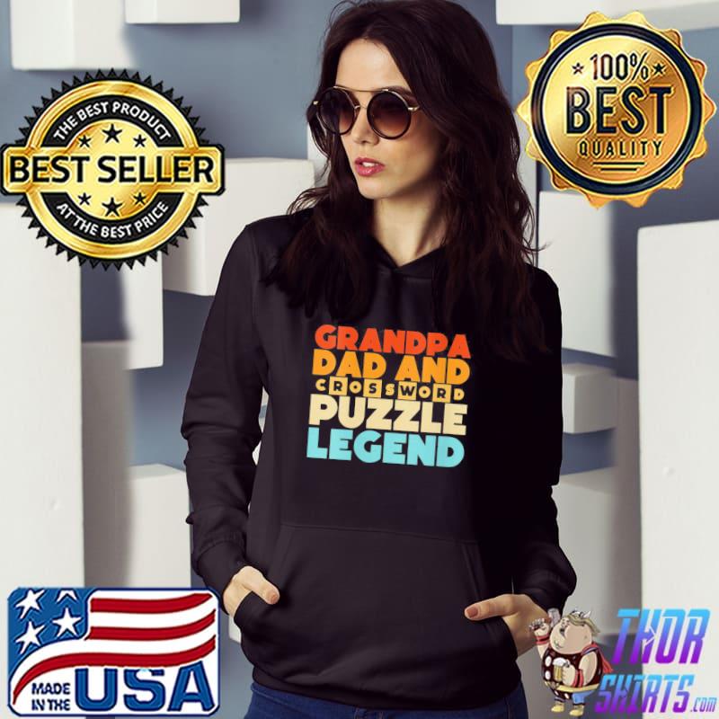 Womens grandpa dad and crossword puzzle legend s Hoodie
