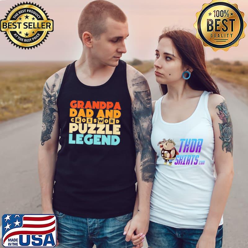 Womens grandpa dad and crossword puzzle legend s Tank Top