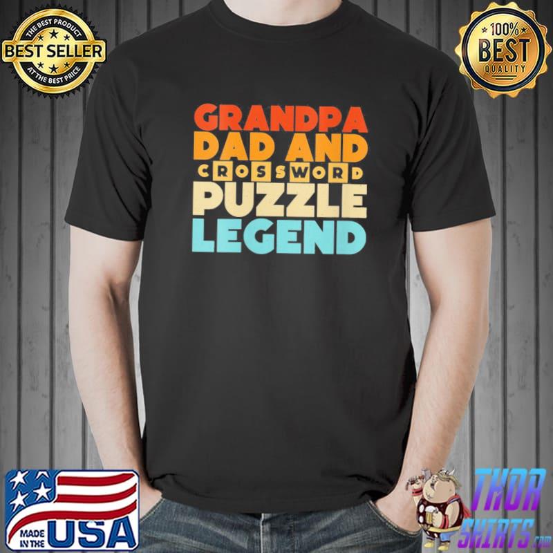 Womens grandpa dad and crossword puzzle legend shirt