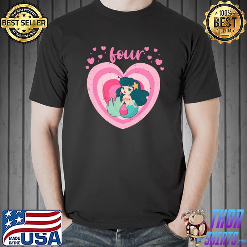 4 Year Old Mermaid Birthday Girl 4th B-day T-Shirt