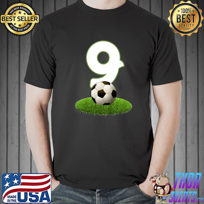 9th Birthday Years Soccer Football Player T-Shirt