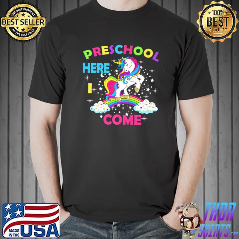 Back To School Unicorn Hello Kid First Day of Preschool T-Shirt