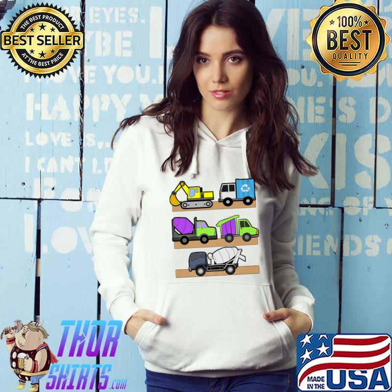 Construction Truck Excavator Concrete Mixer Dump T-Shirt