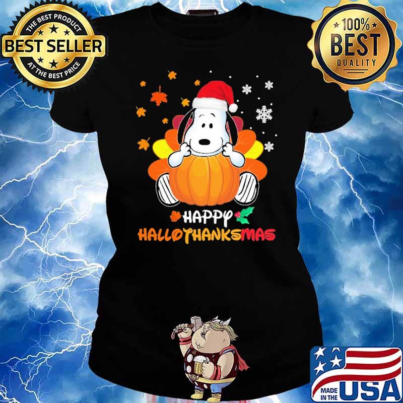 Happy Hallo Thanksmas Snoopy Shirt Ladies tee