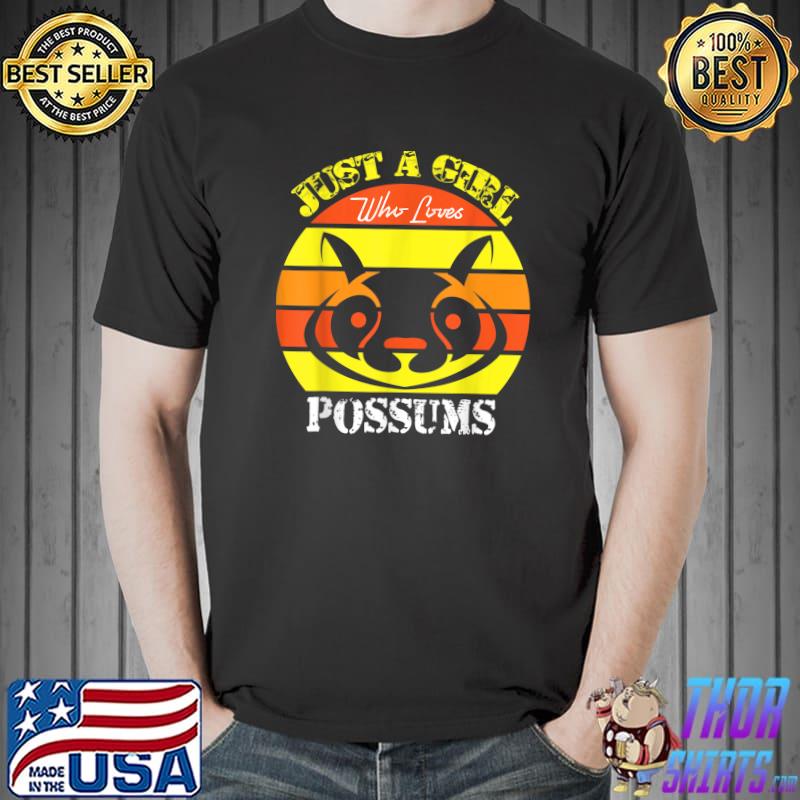 Just A Girl Who Loves Possums Vintage Sunset T-Shirt
