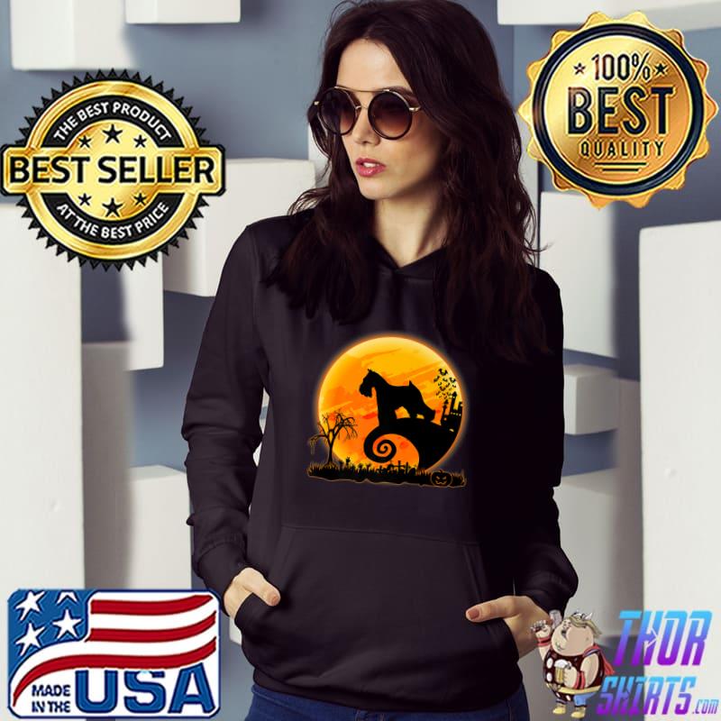 Miniature Schnauzer Dog And Moon Halloween T-Shirt Hoodie