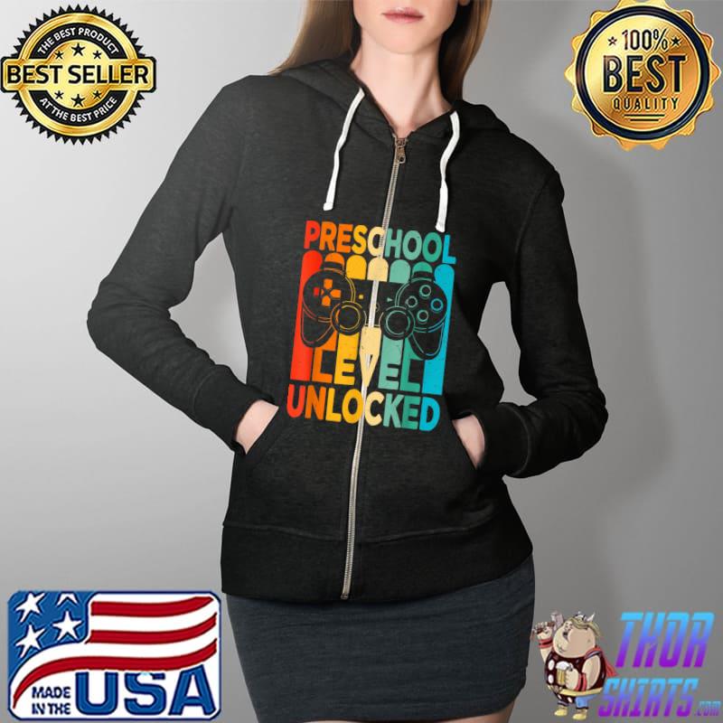 Preschool Level Unlocked Back To School Video Game Vintage T-Shirt Full Zip Hooded