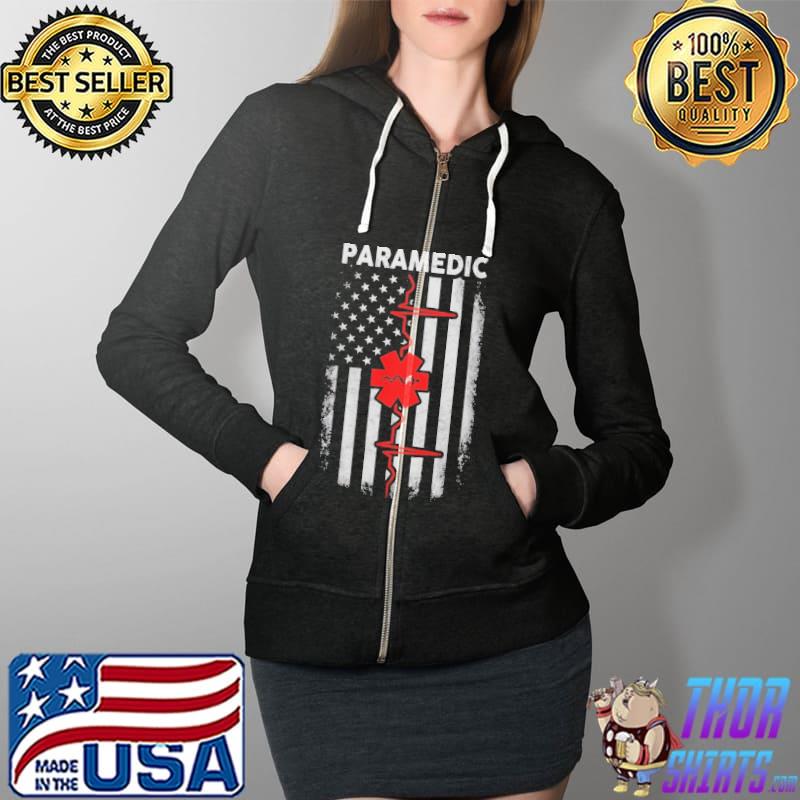 Proud Paramedic Flag Shirt Full Zip Hooded