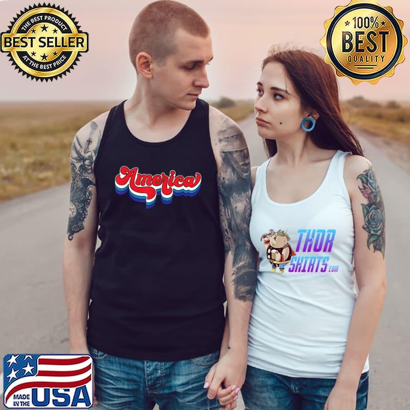 Rainbow American Flag Patriotic T-Shirt Tank Top