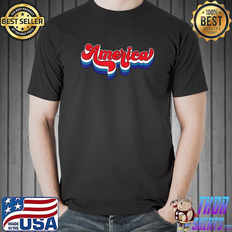 Rainbow American Flag Patriotic T-Shirt