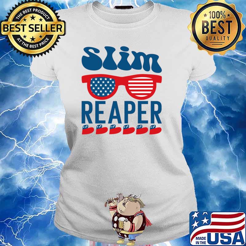 Slim Reaper America flag T-s Ladies tee