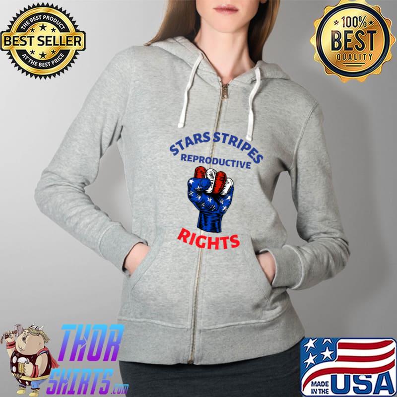 Stars Stripes Reproductive Rights Patriotic Flag 4th Of July Hands T-Shirt Full Zip Hooded