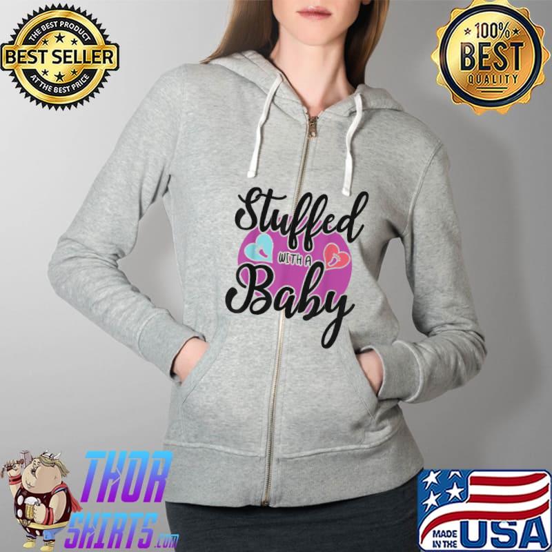 Stuffed With Baby Pregnant Mommy Pregnancy Love T-Shirt Full Zip Hooded