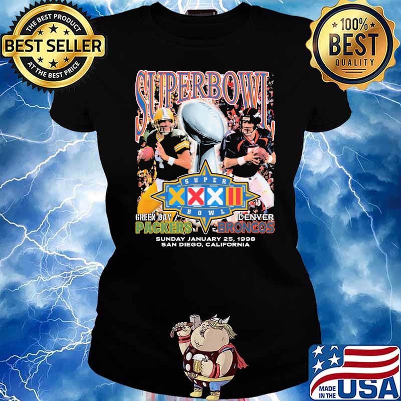 SuperBowl Green Bay Packers Denver Broncos Shirt Ladies tee