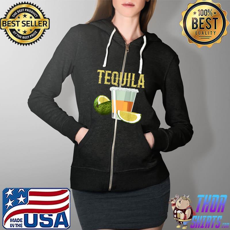Tequila Lime Salt Mexican Group Drinker T-Shirt Full Zip Hooded