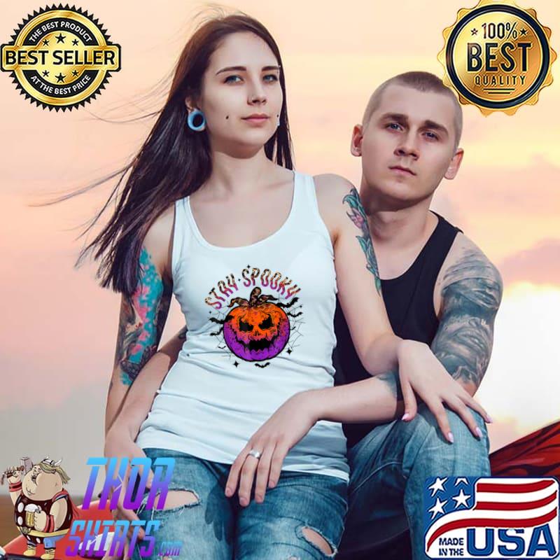 Tie Dye Stay Spooky Scary Pumpkin Spooky Vibes Halloween T-Shirt Tank Top