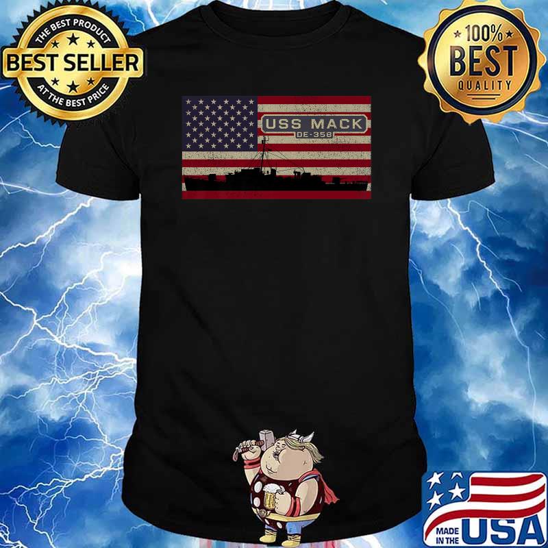 USS Mack DE-358 Ship American Flag Premium T-Shirt
