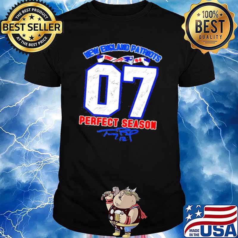 07 new england Patriots perfect season Tom Brady signature shirt