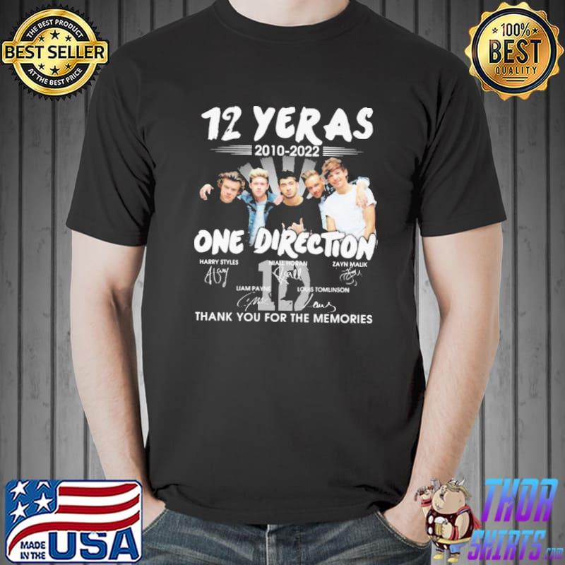 12 years of one direction signature thank you for the memories band shirt