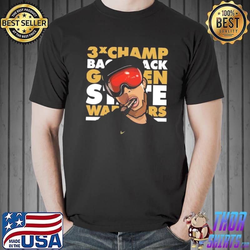 3 time champ back 2 back champions golden state warriors stephen curry funny fanart shirt