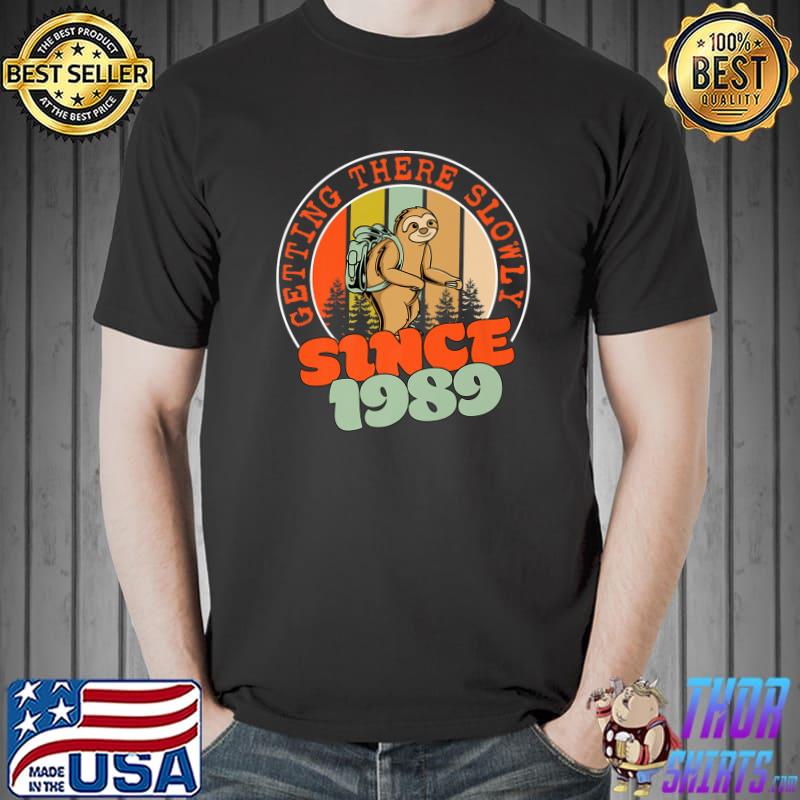 33 Years Getting There Slowly Since 1989 33rd Birthday Hike Vintage T-Shirt