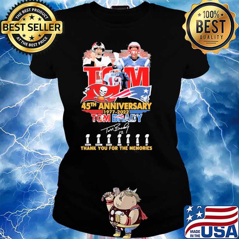 45th anniversary Tom Brady thank for the memories signatures s Ladies tee