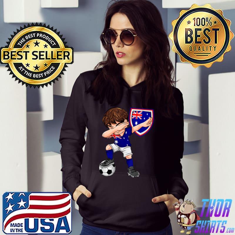 Australia Dabbing Soccer Boy Australian Flag Football Lovers T-Shirt Hoodie