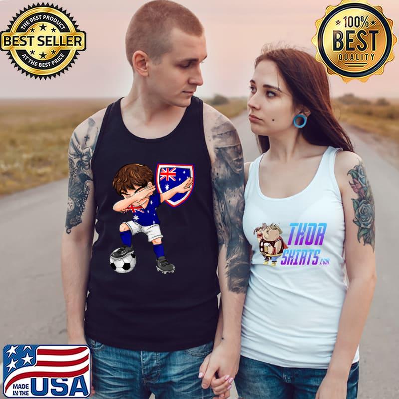 Australia Dabbing Soccer Boy Australian Flag Football Lovers T-Shirt Tank Top