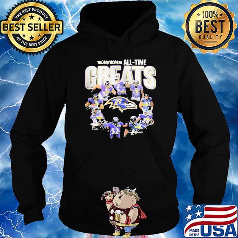 Baltimore Ravens All time Greats Team Signatures Shirt Hoodie