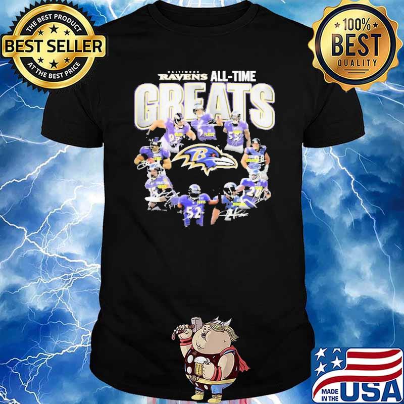 Baltimore Ravens All time Greats Team Signatures Shirt