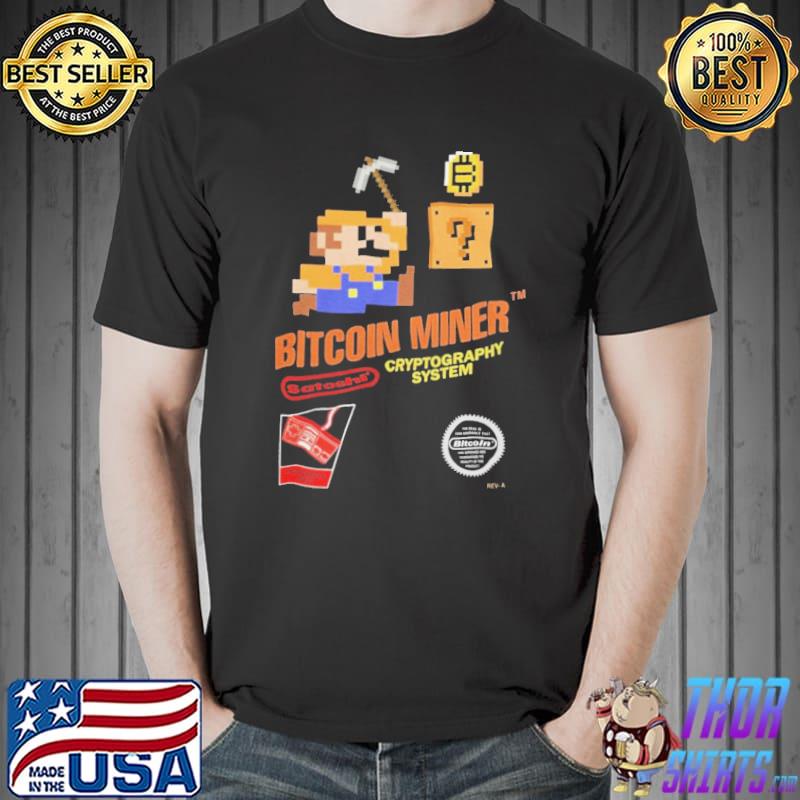 Bitcoin miner super Mario crypto classic shirt
