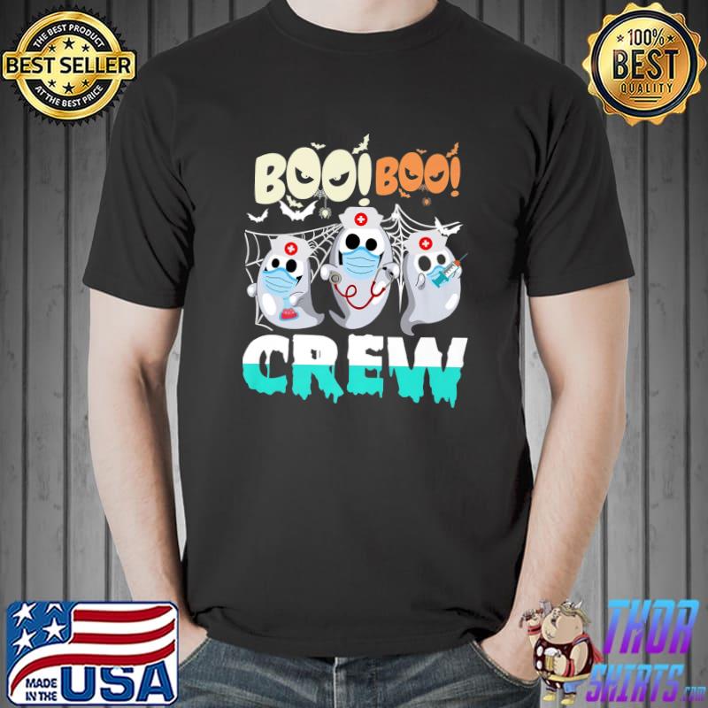 Boo Boo Crew Nurse Halloween Ghost Mask Costume T-Shirt