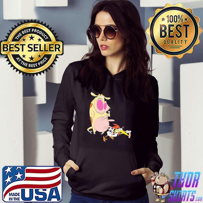 Chicken carries cow cow and chicken cartoon classic s Hoodie