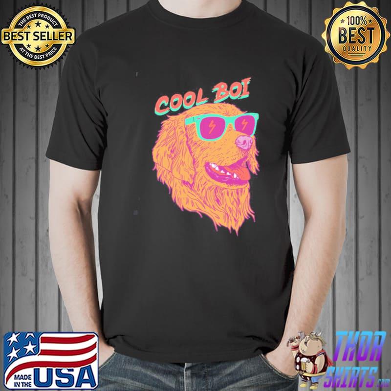 Cool boI golden dog wearing glasses art classic shirt