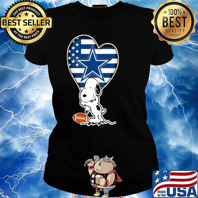 Dallas Cowboys Snoopy Football Sports Shirts Women Ladies tee