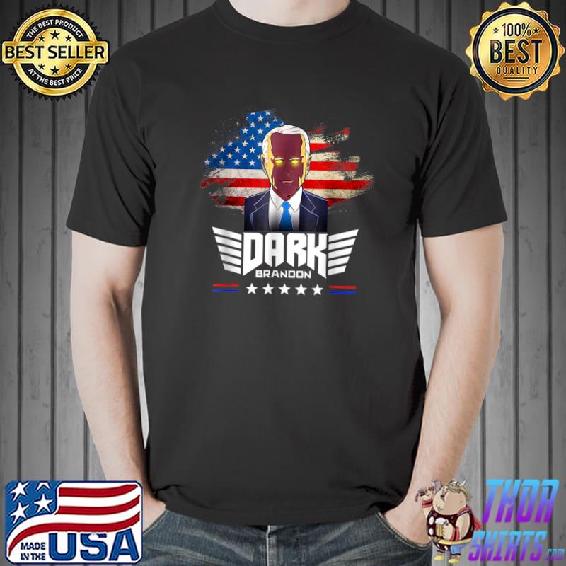 Dark Brandon Biden Political America Flag Maps Stars T-Shirt