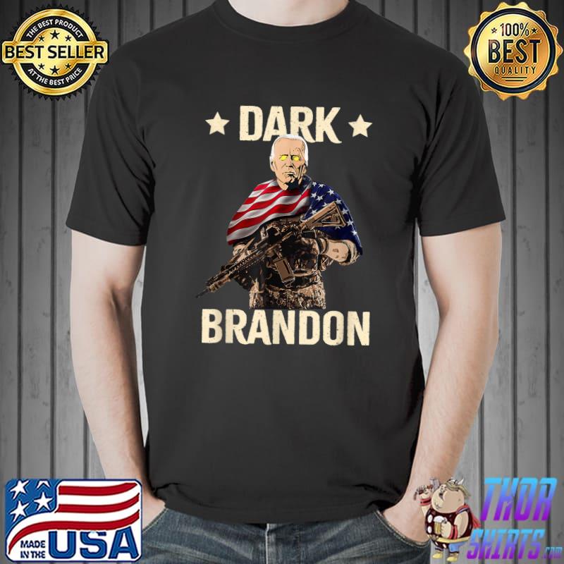 Dark Brandon Joe Biden Saving America Liberal Gun Usa Flag T-Shirt
