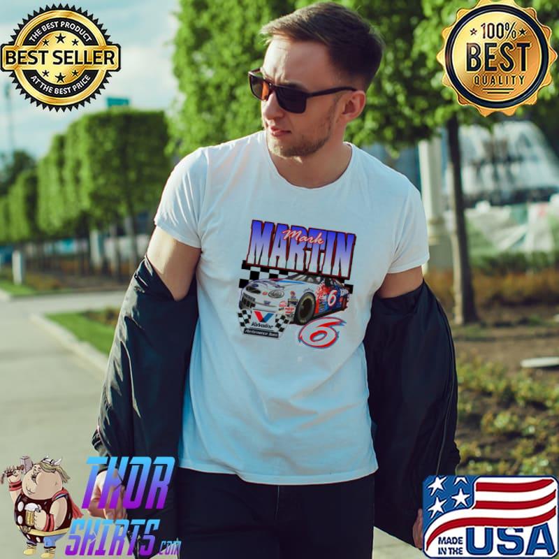 Design retro nascar car racing mark martin sport shirt