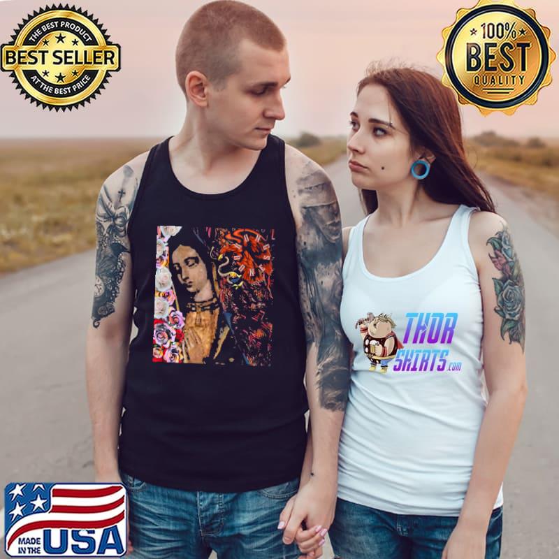 Distresses Bong Bones Guadalupana Roseate Aztec Eagle T-Shirt Tank Top