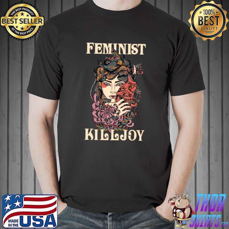 Feminist Killjoy Oni Medusa Snake Flower Scary T-Shirt