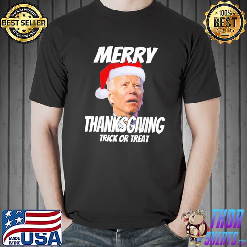 Funny thanksgiving funny Joe Biden merry thanksgiving trick or treat shirt