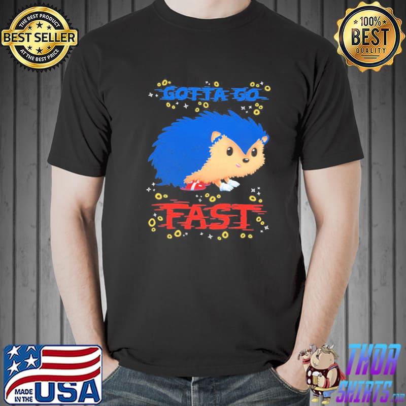 Gotta go fast cute hedhehog retro platformer game meme classic shirt