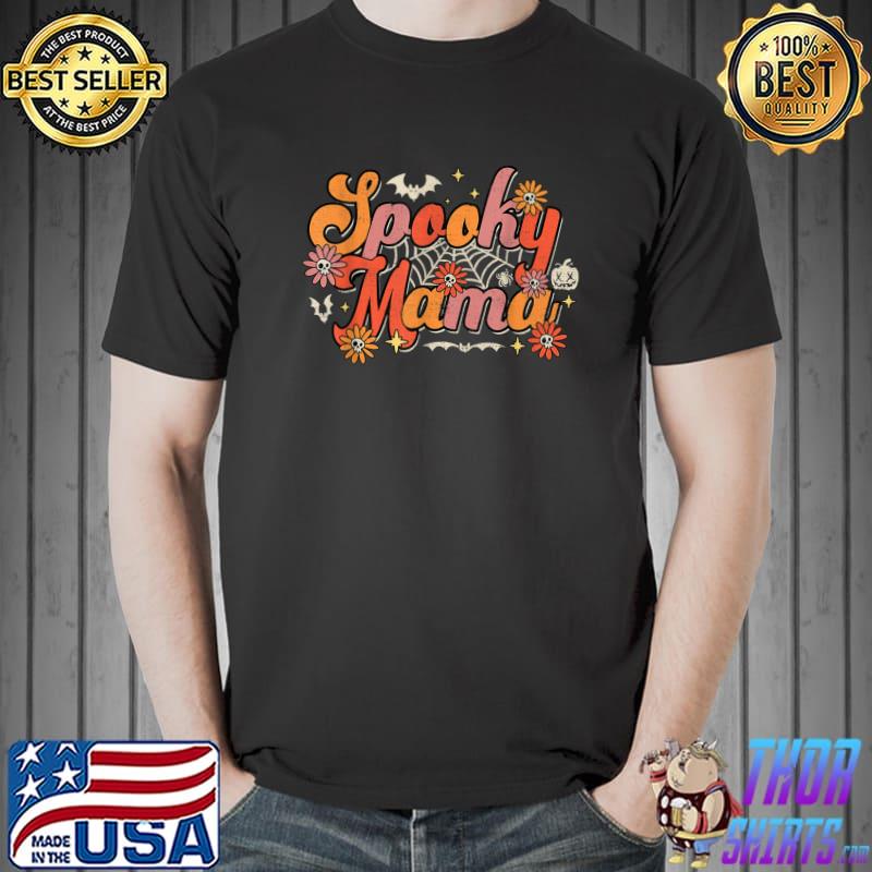 Groovy Spooky Mama Retro Halloween Ghost Witchy Spooky Mom Essential T-Shirt