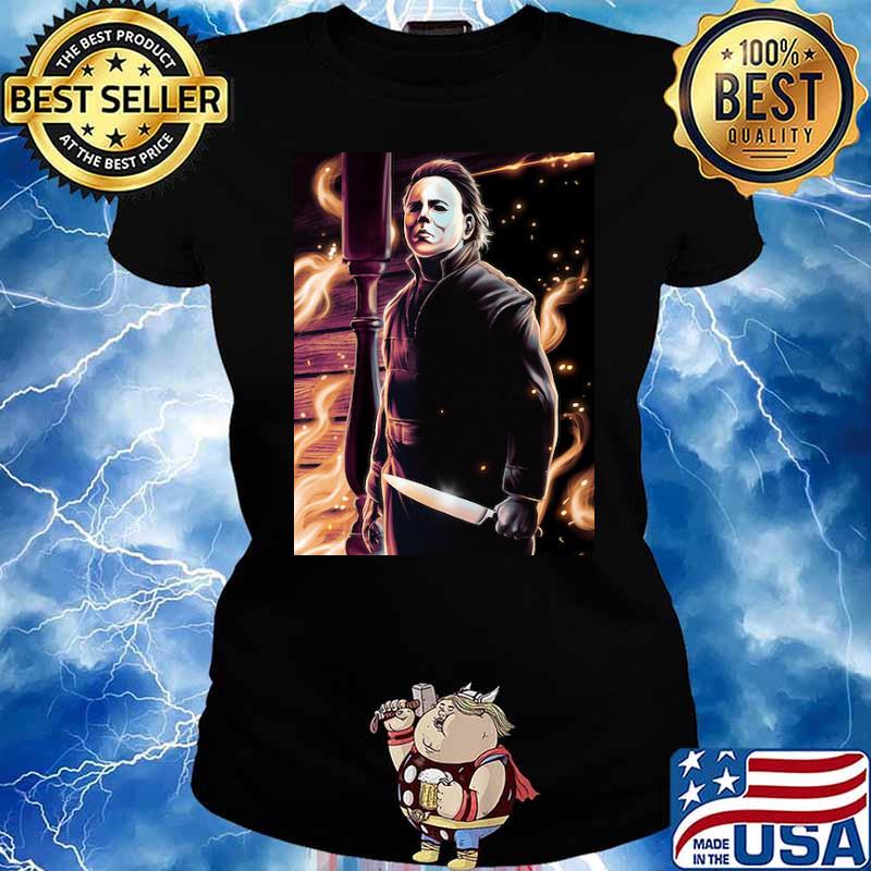 Halloween Michael Meyers Horror Movie Poster Shirt Ladies tee